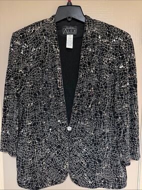 Alex Evenings Black Sequin Jacket